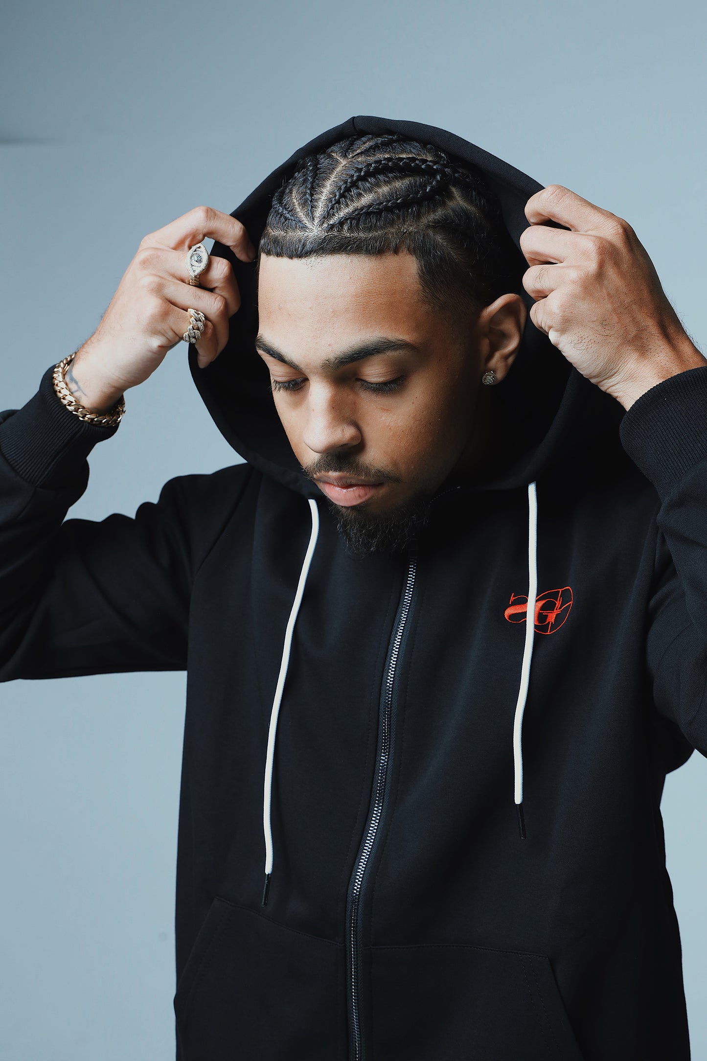 SG Essential Zip-up Hoodie (Black/Red)