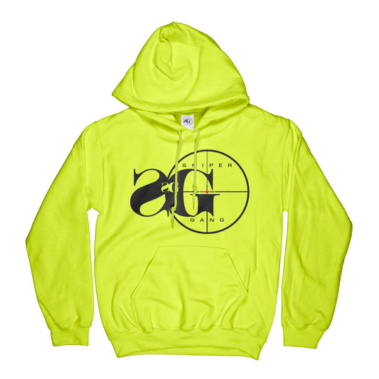 Hoodie: Sniper Gang Logo (Safety Green)